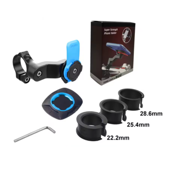 SUPPORT TELEPHONE GUIDON BLEU/NOIR